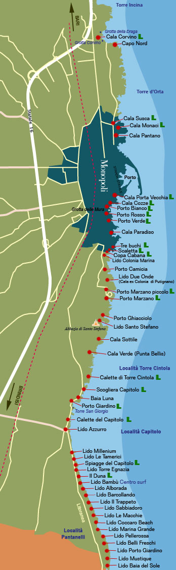 mappa spiagge